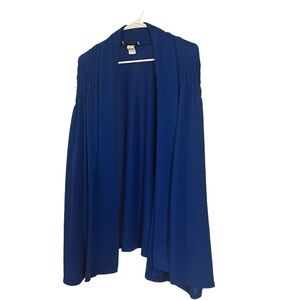 Shawl open front, royal blue, long sleeve, cardigan